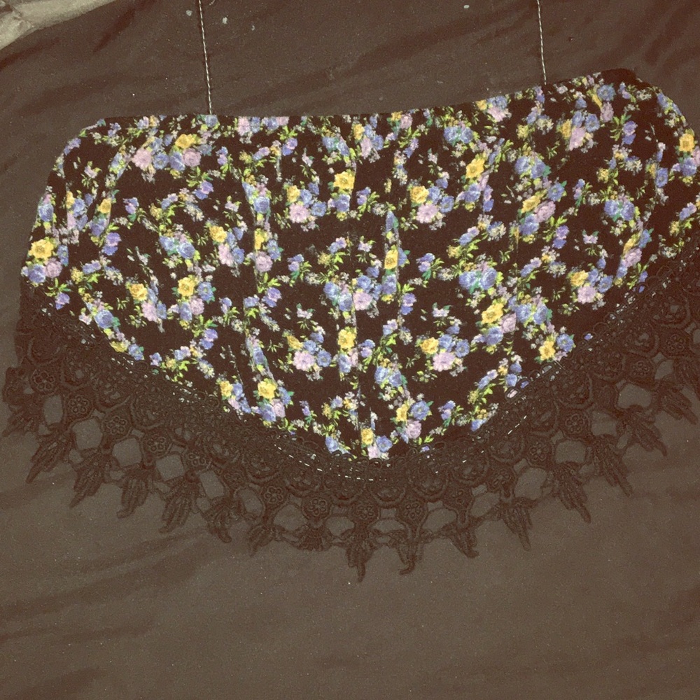 Tube top with croqueted detail on bottom
